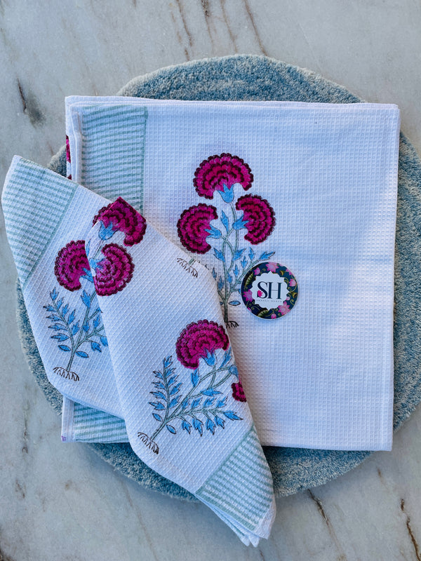 HAND BLOCKED TOWEL SET